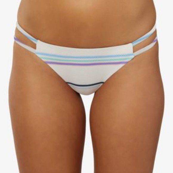NEW O'NEILL Lowtide Cardiff Bikini Swim Bottom Cheeky Multicolor Striped Size XL - Picture 3 of 5